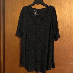 Black Leopard Strappy Tee